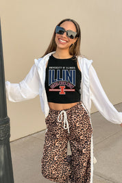 ILLINOIS FIGHTING ILLINI MIC DROP ESSENTIAL RIBBED CROP TANK