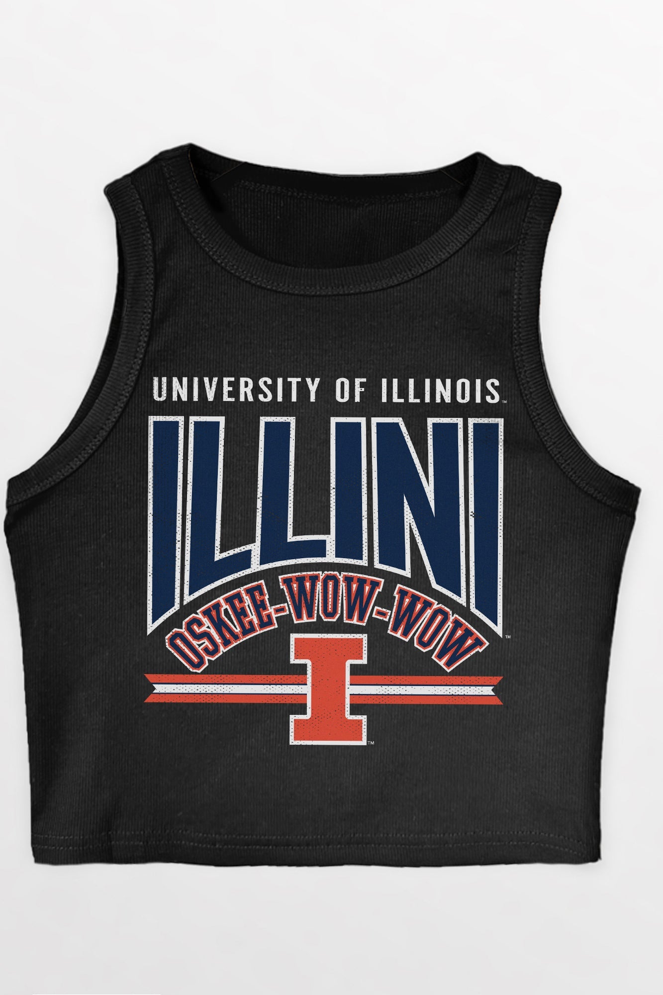 ILLINOIS FIGHTING ILLINI MIC DROP ESSENTIAL RIBBED CROP TANK
