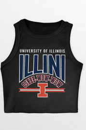 ILLINOIS FIGHTING ILLINI MIC DROP ESSENTIAL RIBBED CROP TANK