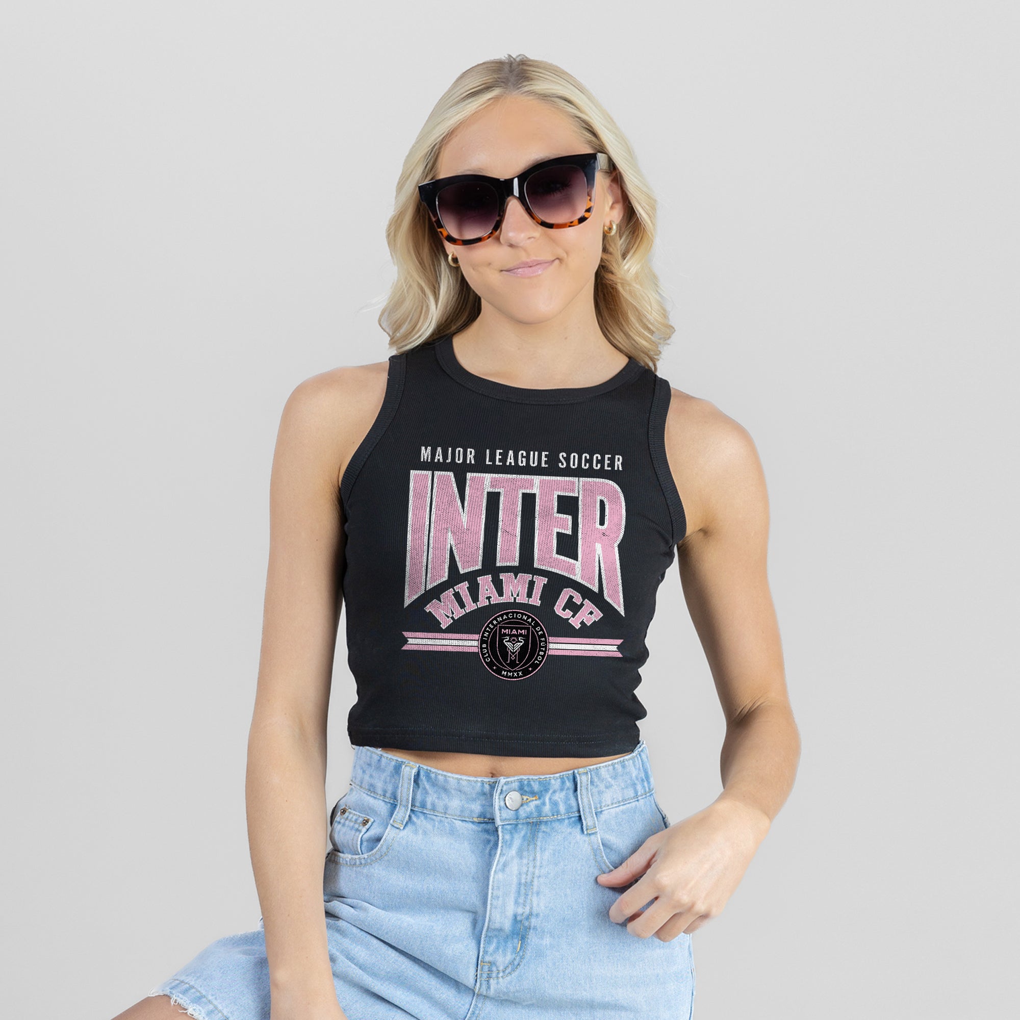 INTER MIAMI CF MIC DROP ESSENTIAL RIBBED CROP TANK