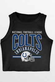 INDIANAPOLIS COLTS MIC DROP ESSENTIAL RIBBED CROP TANK