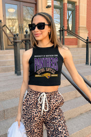 NORTHERN IOWA PANTHERS MIC DROP ESSENTIAL RIBBED CROP TANK