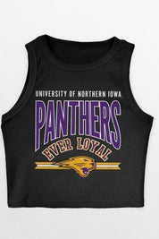 NORTHERN IOWA PANTHERS MIC DROP ESSENTIAL RIBBED CROP TANK