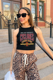 IOWA STATE CYCLONES MIC DROP ESSENTIAL RIBBED CROP TANK