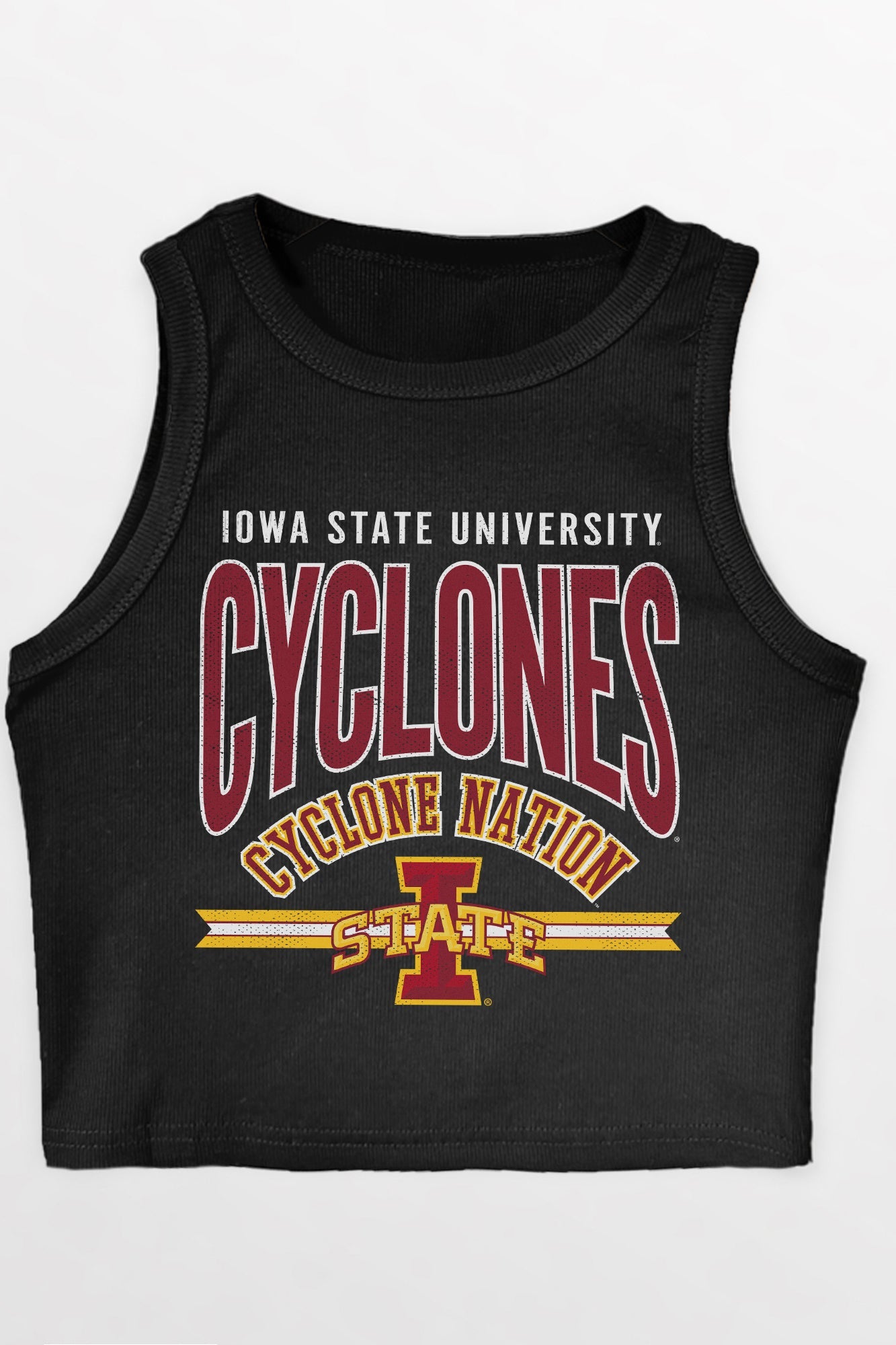 IOWA STATE CYCLONES MIC DROP ESSENTIAL RIBBED CROP TANK