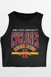 IOWA STATE CYCLONES MIC DROP ESSENTIAL RIBBED CROP TANK