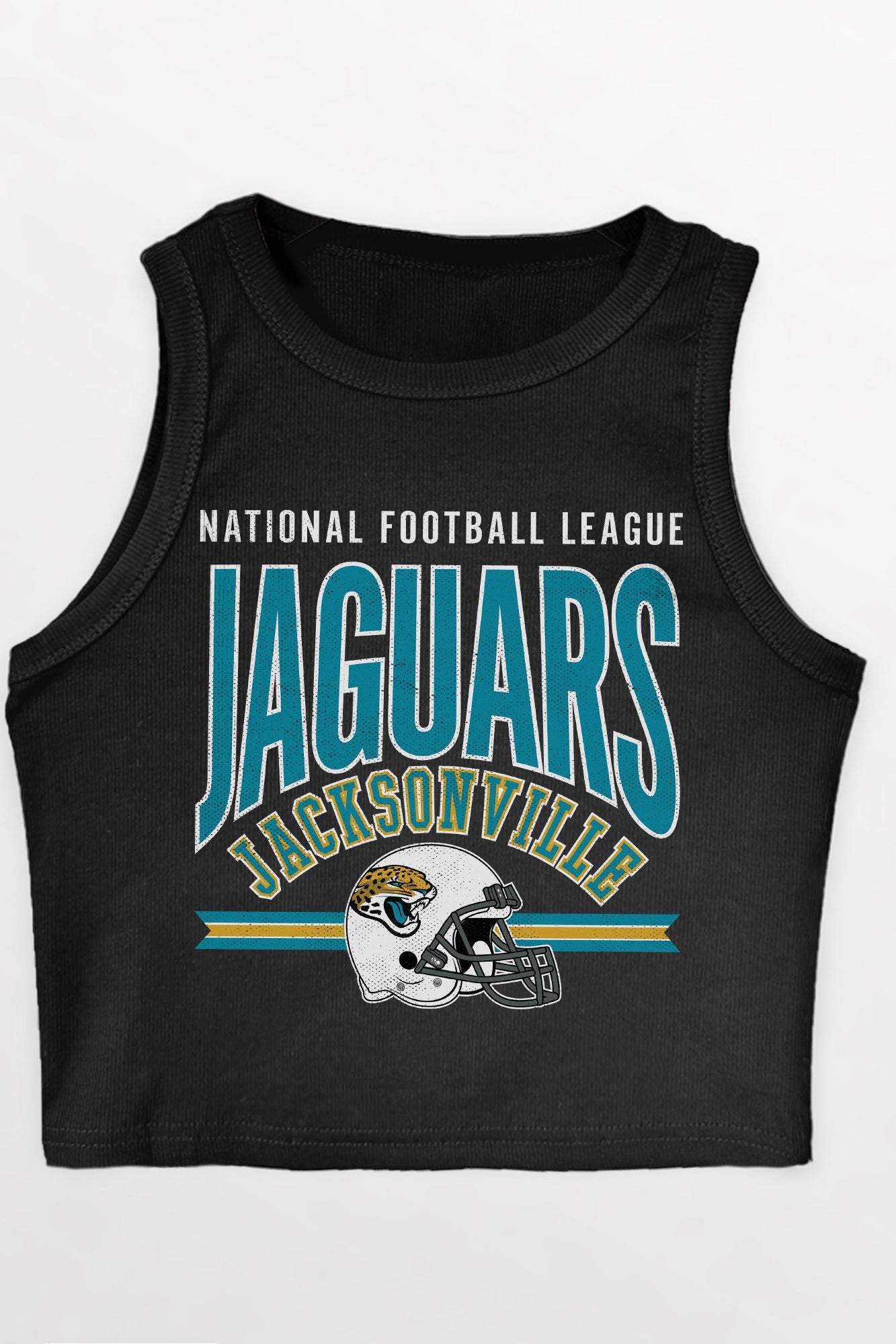 JACKSONVILLE JAGUARS MIC DROP ESSENTIAL RIBBED CROP TANK