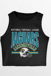 JACKSONVILLE JAGUARS MIC DROP ESSENTIAL RIBBED CROP TANK