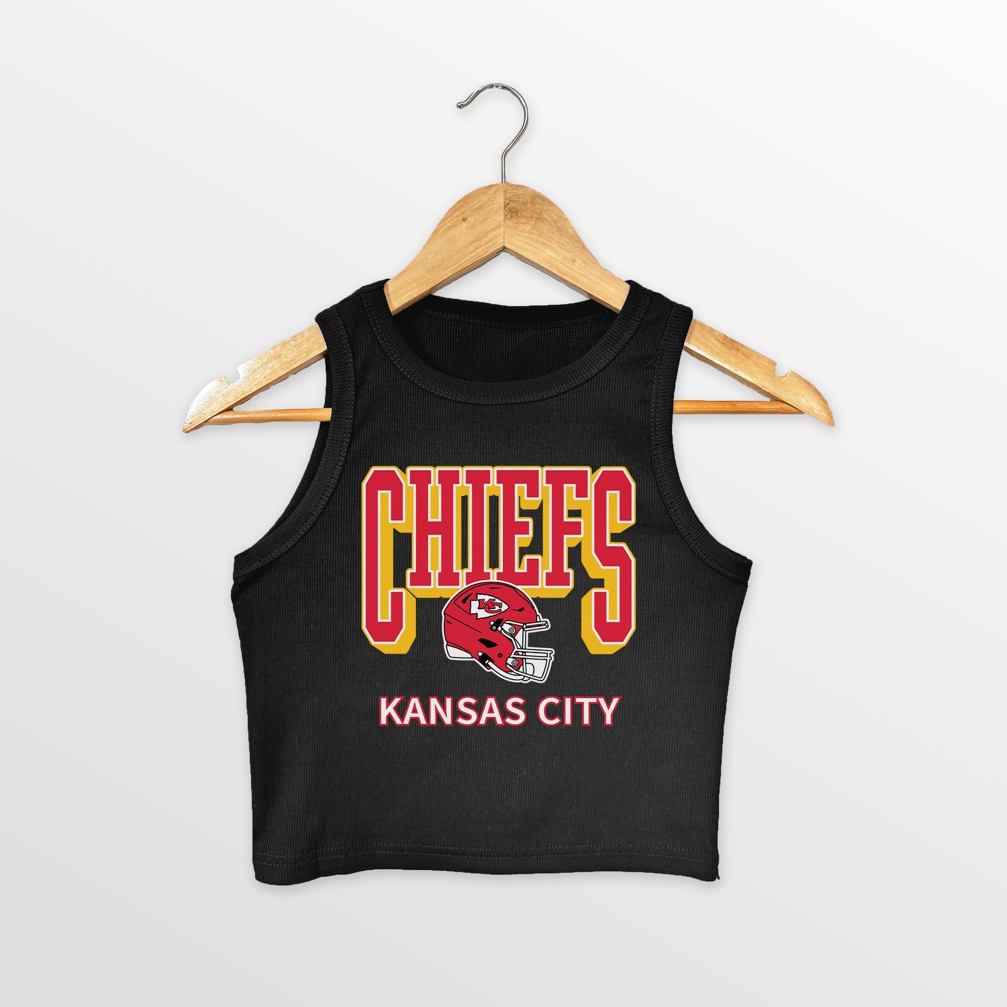 KANSAS CITY CHIEFS PURE VICTORY ESSENTIAL RIBBED CROP TANK