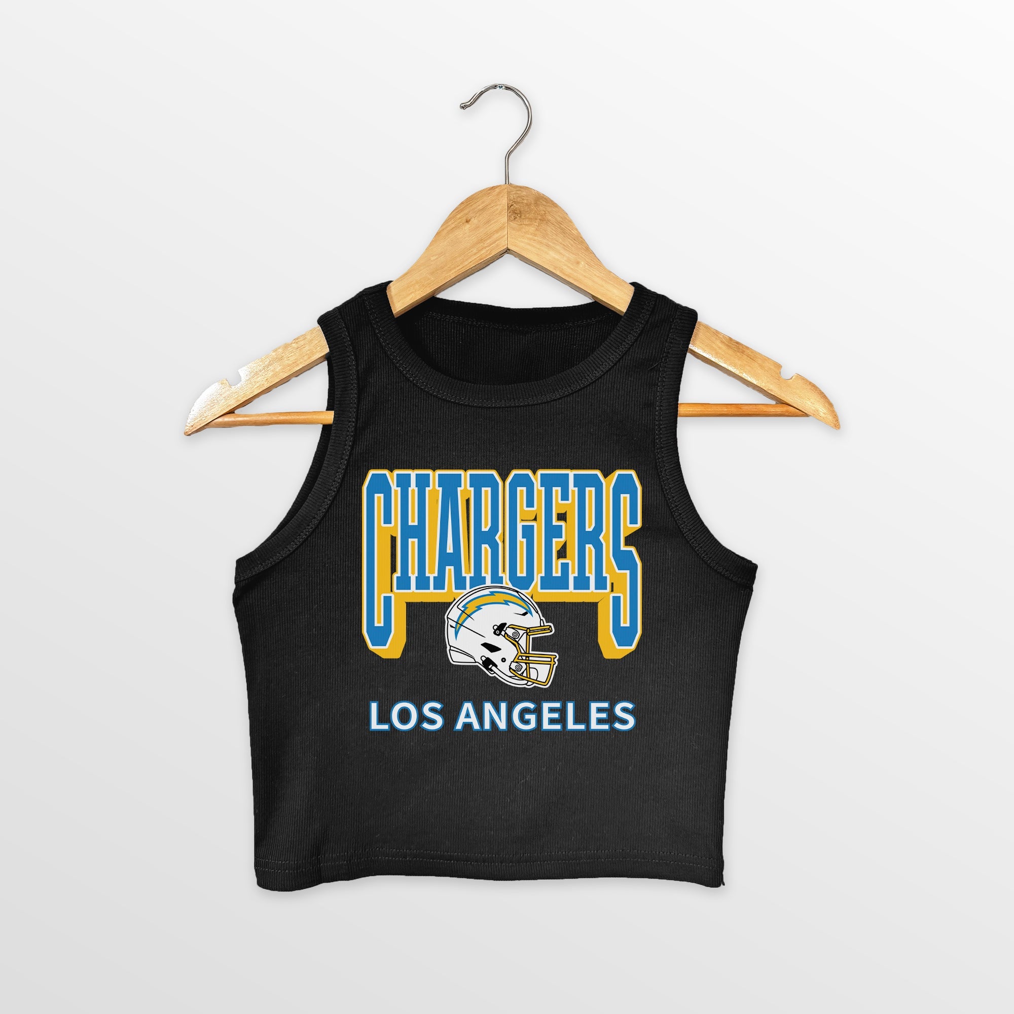LOS ANGELES CHARGERS PURE VICTORY ESSENTIAL RIBBED CROP TANK