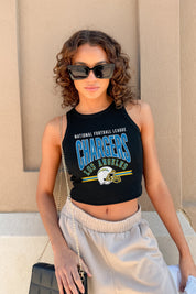LOS ANGELES CHARGERS MIC DROP ESSENTIAL RIBBED CROP TANK
