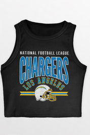 LOS ANGELES CHARGERS MIC DROP ESSENTIAL RIBBED CROP TANK