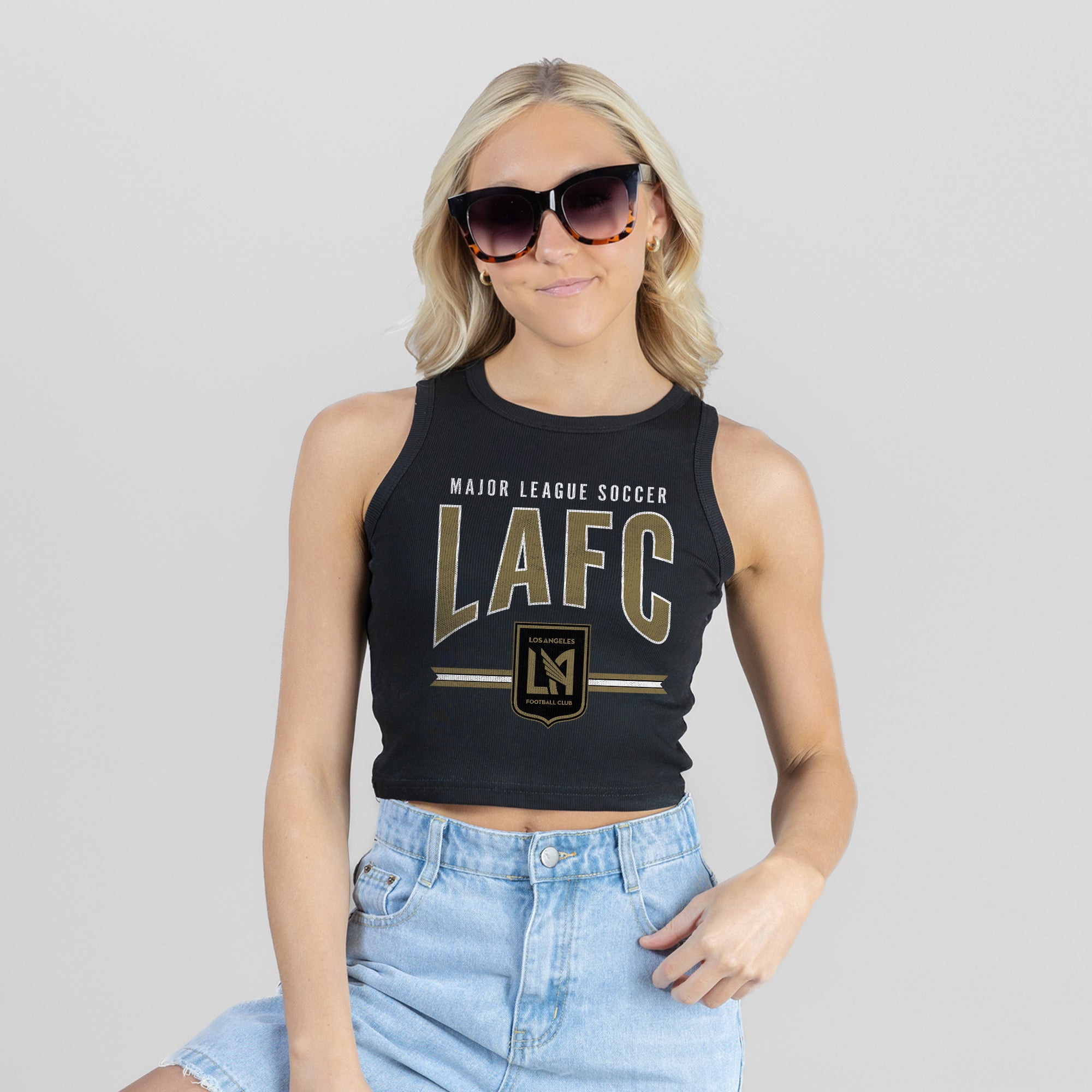 LOS ANGELES FC MIC DROP ESSENTIAL RIBBED CROP TANK