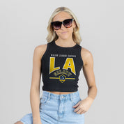 LOS ANGELES GALAXY MIC DROP ESSENTIAL RIBBED CROP TANK