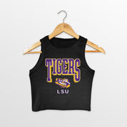 LSU TIGERS PURE VICTORY ESSENTIAL RIBBED CROP TANK