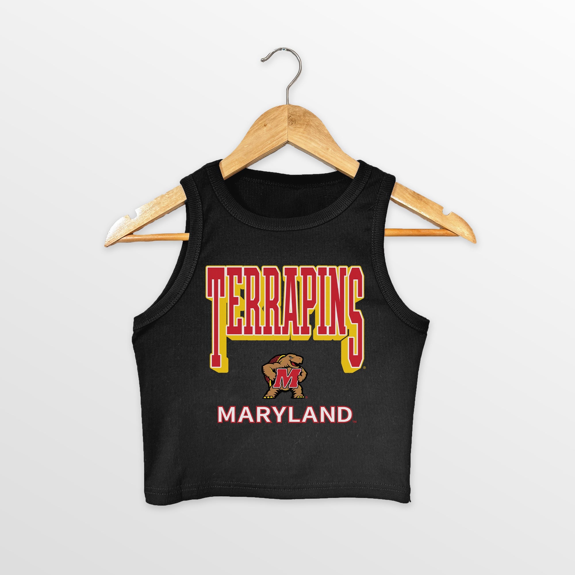 MARYLAND TERRAPINS PURE VICTORY ESSENTIAL RIBBED CROP TANK