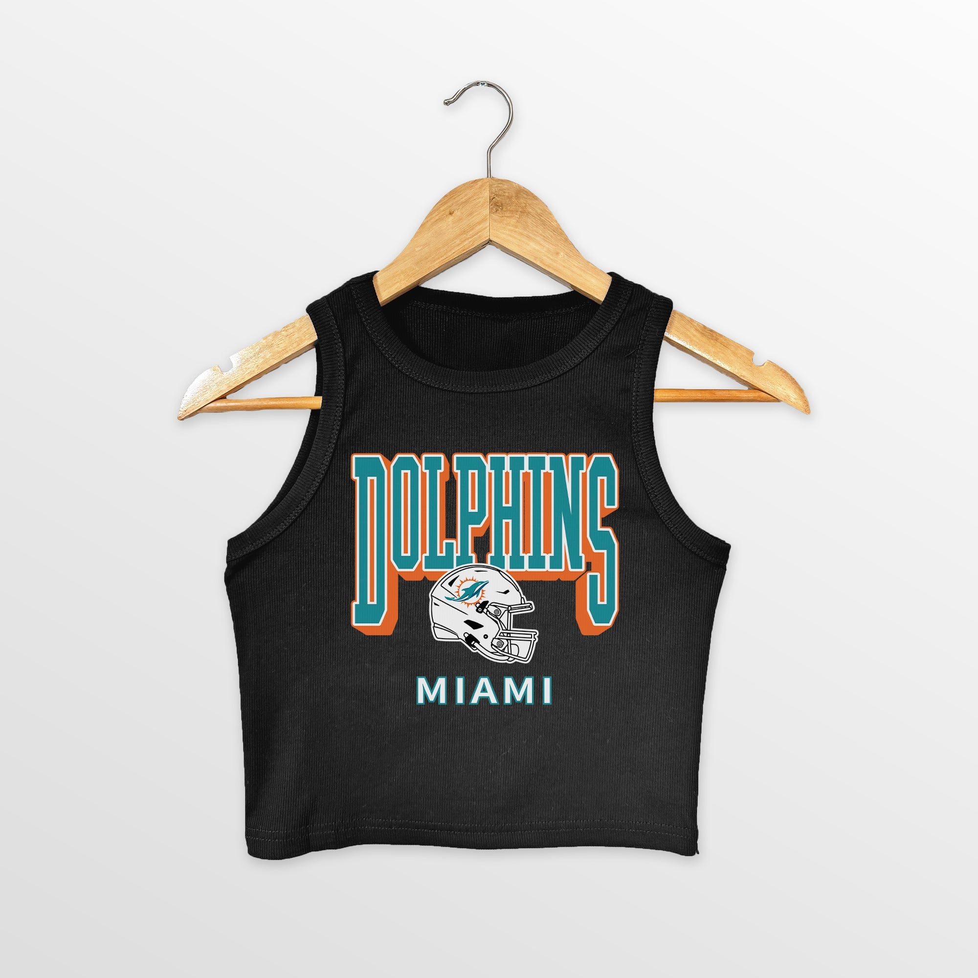 MIAMI DOLPHINS PURE VICTORY ESSENTIAL RIBBED CROP TANK