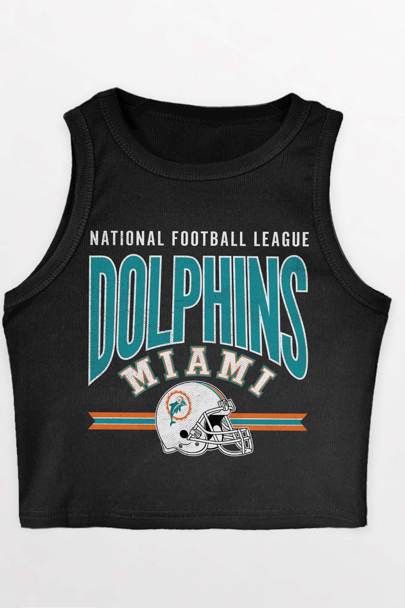 MIAMI DOLPHINS MIC DROP ESSENTIAL RIBBED CROP TANK