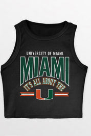 MIAMI HURRICANES MIC DROP ESSENTIAL RIBBED CROP TANK