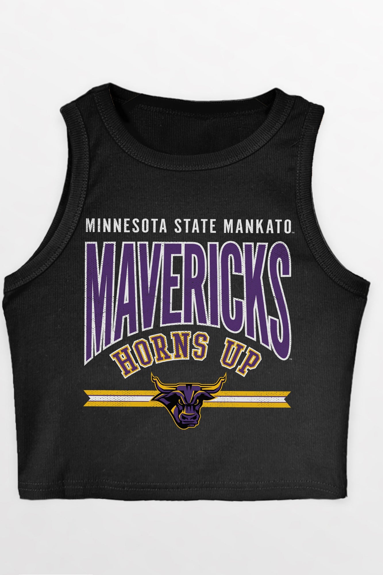 MINNESOTA STATE MANKATO MAVERICKS MIC DROP ESSENTIAL RIBBED CROP TANK