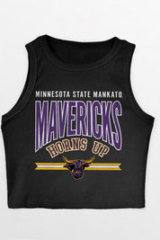 MINNESOTA STATE MANKATO MAVERICKS MIC DROP ESSENTIAL RIBBED CROP TANK