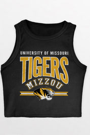 MISSOURI TIGERS MIC DROP ESSENTIAL RIBBED CROP TANK