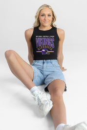 MINNESOTA VIKINGS MIC DROP ESSENTIAL RIBBED CROP TANK