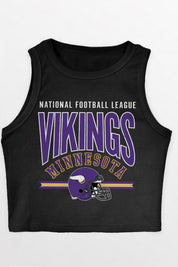 MINNESOTA VIKINGS MIC DROP ESSENTIAL RIBBED CROP TANK