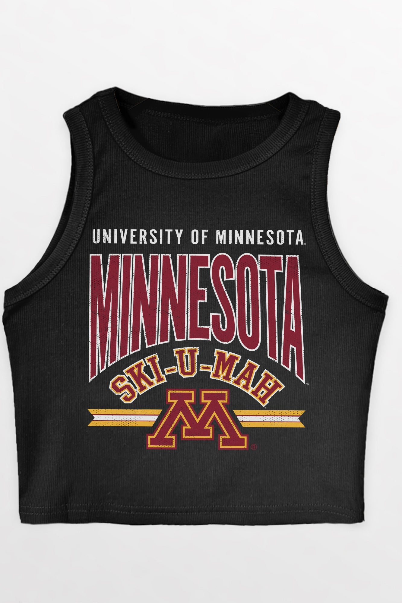 MINNESOTA GOLDEN GOPHERS MIC DROP ESSENTIAL RIBBED CROP TANK
