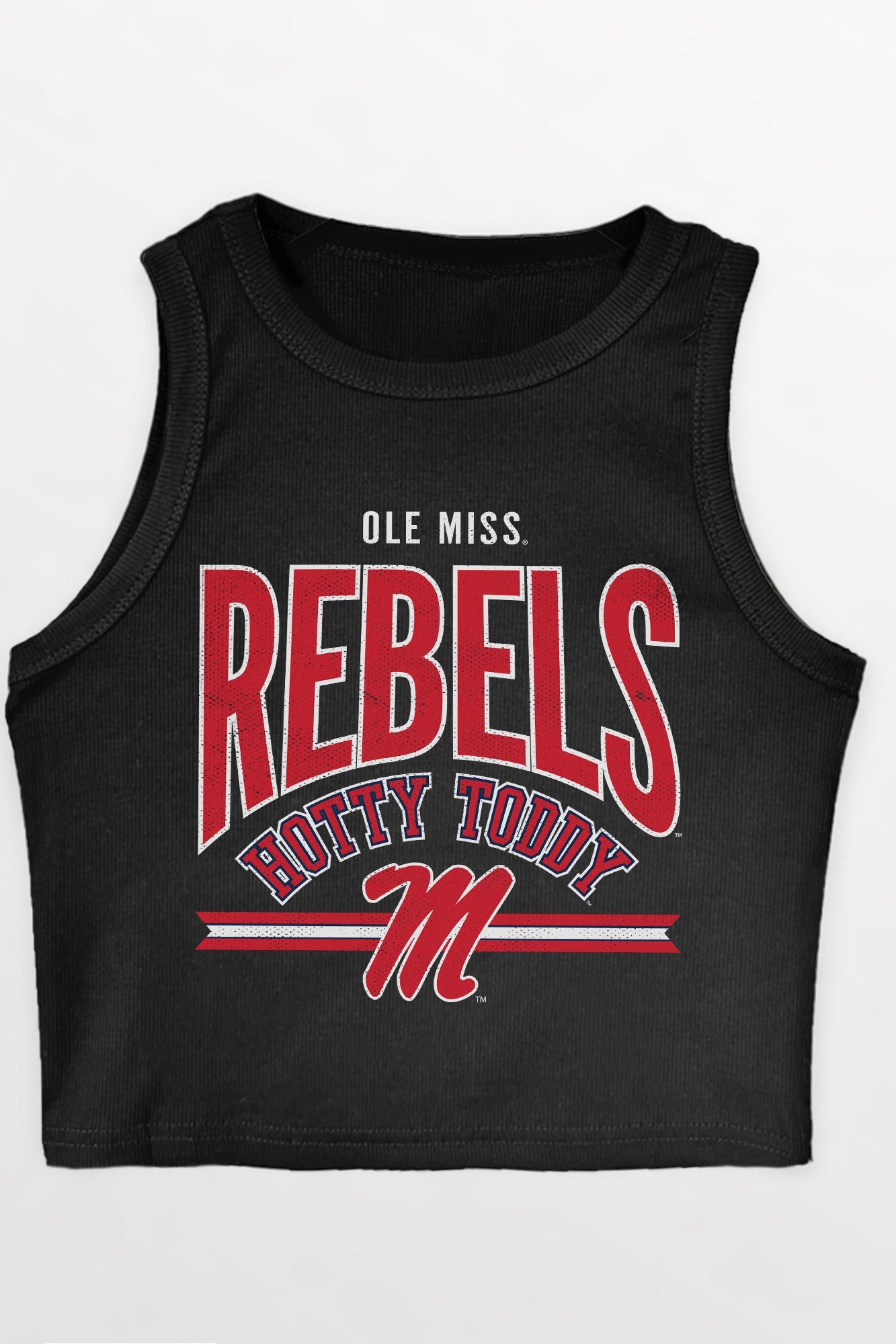 OLE MISS REBELS MIC DROP ESSENTIAL RIBBED CROP TANK