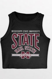 MISSISSIPPI STATE BULLDOGS MIC DROP ESSENTIAL RIBBED CROP TANK