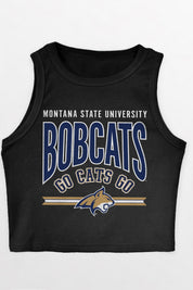 MONTANA STATE BOBCATS MIC DROP ESSENTIAL RIBBED CROP TANK