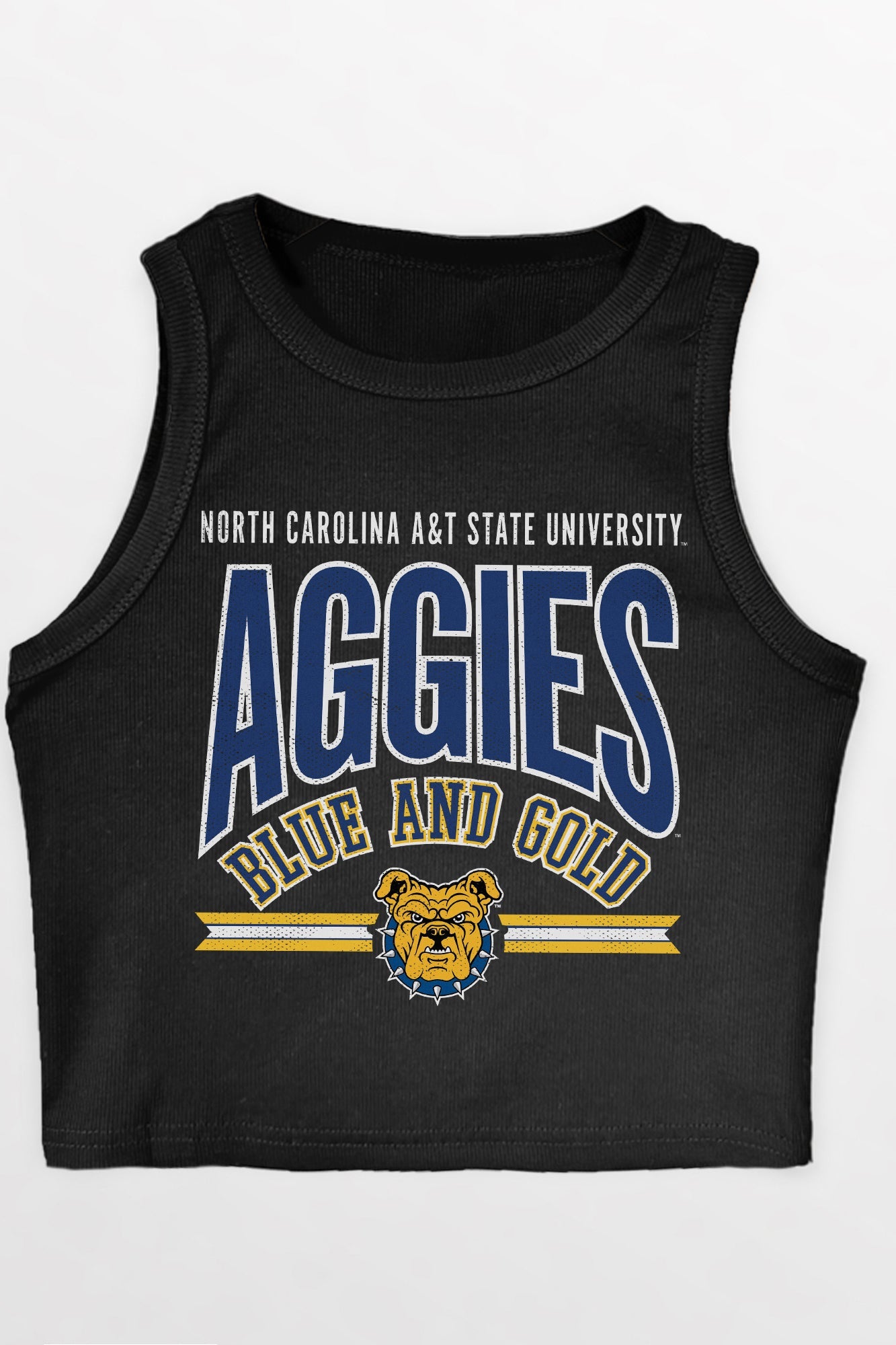 NORTH CAROLINA A&T STATE AGGIES MIC DROP ESSENTIAL RIBBED CROP TANK