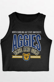 NORTH CAROLINA A&T STATE AGGIES MIC DROP ESSENTIAL RIBBED CROP TANK