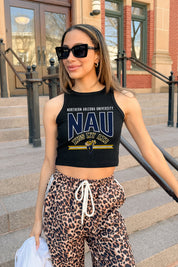 NORTHERN ARIZONA LUMBERJACKS MIC DROP ESSENTIAL RIBBED CROP TANK