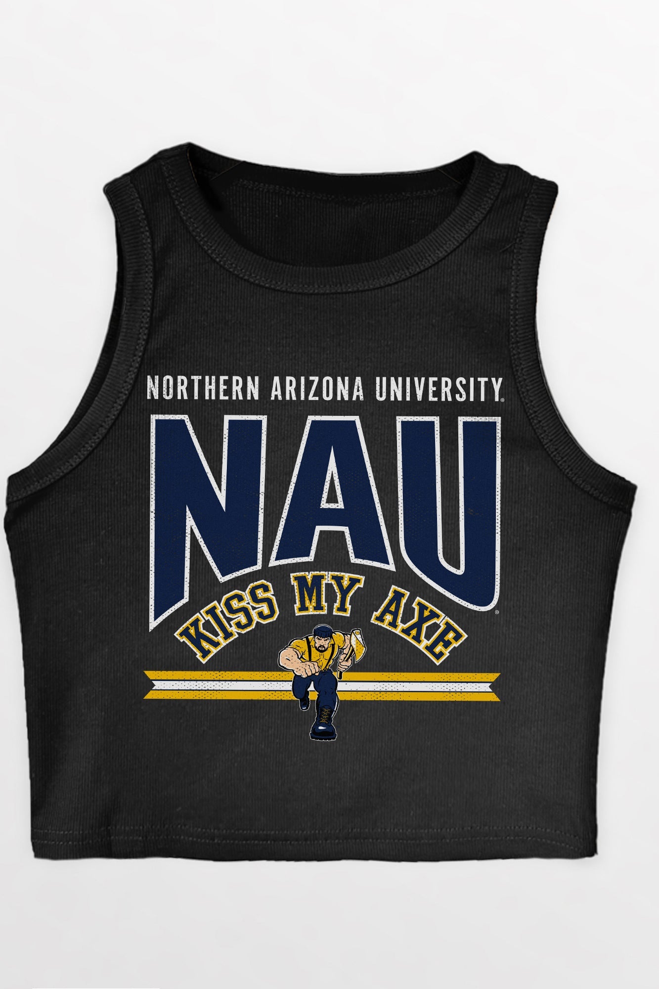 NORTHERN ARIZONA LUMBERJACKS MIC DROP ESSENTIAL RIBBED CROP TANK