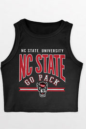 NORTH CAROLINA STATE WOLFPACK MIC DROP ESSENTIAL RIBBED CROP TANK