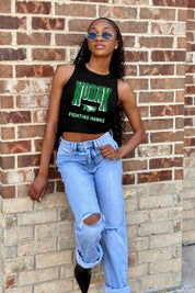 NORTH DAKOTA FIGHTING HAWKS PURE VICTORY ESSENTIAL RIBBED CROP TANK