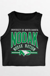 NORTH DAKOTA FIGHTING HAWKS MIC DROP ESSENTIAL RIBBED CROP TANK
