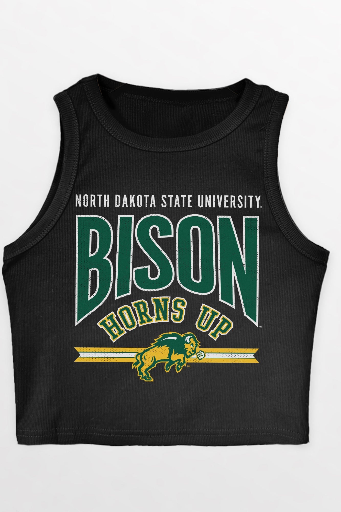 NORTH DAKOTA STATE BISON MIC DROP ESSENTIAL RIBBED CROP TANK