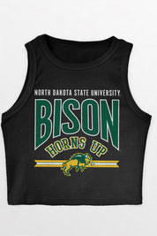 NORTH DAKOTA STATE BISON MIC DROP ESSENTIAL RIBBED CROP TANK