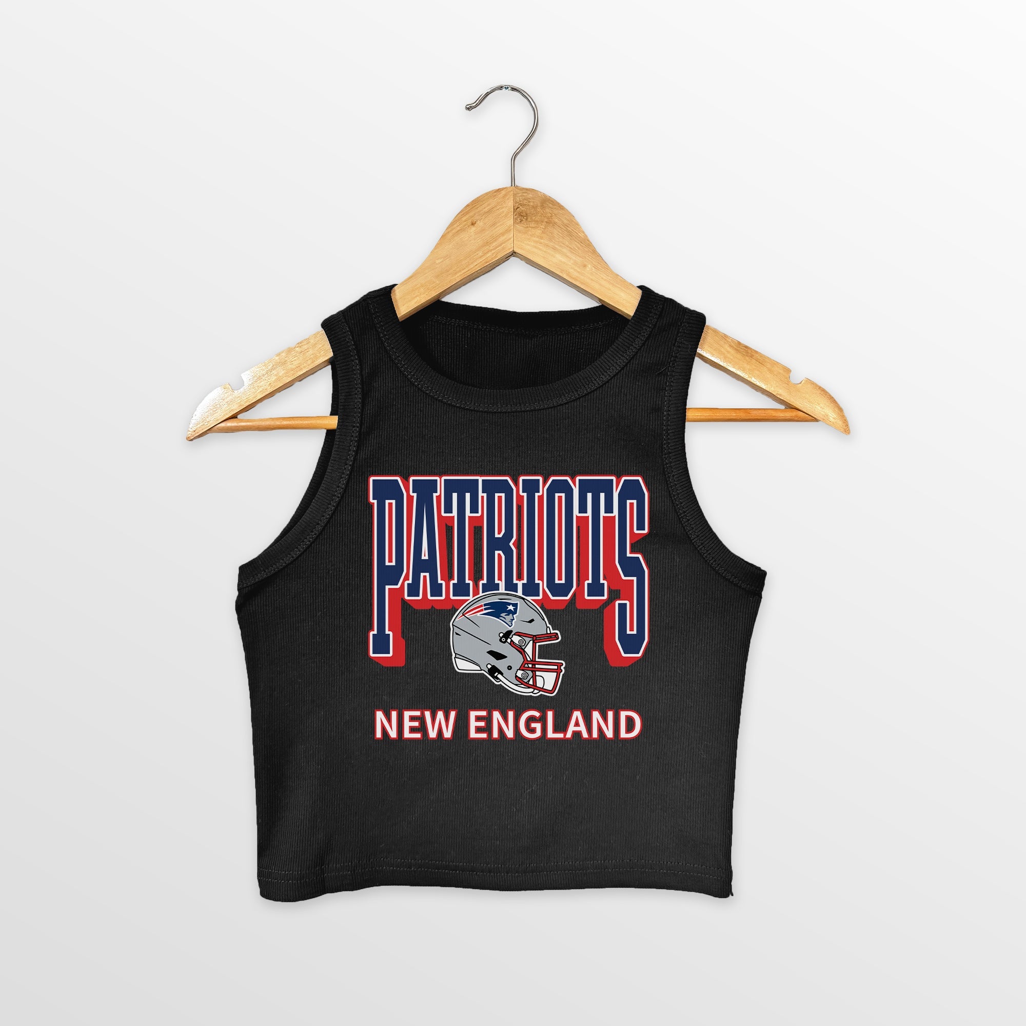 NEW ENGLAND PATRIOTS PURE VICTORY ESSENTIAL RIBBED CROP TANK