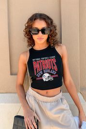NEW ENGLAND PATRIOTS MIC DROP ESSENTIAL RIBBED CROP TANK