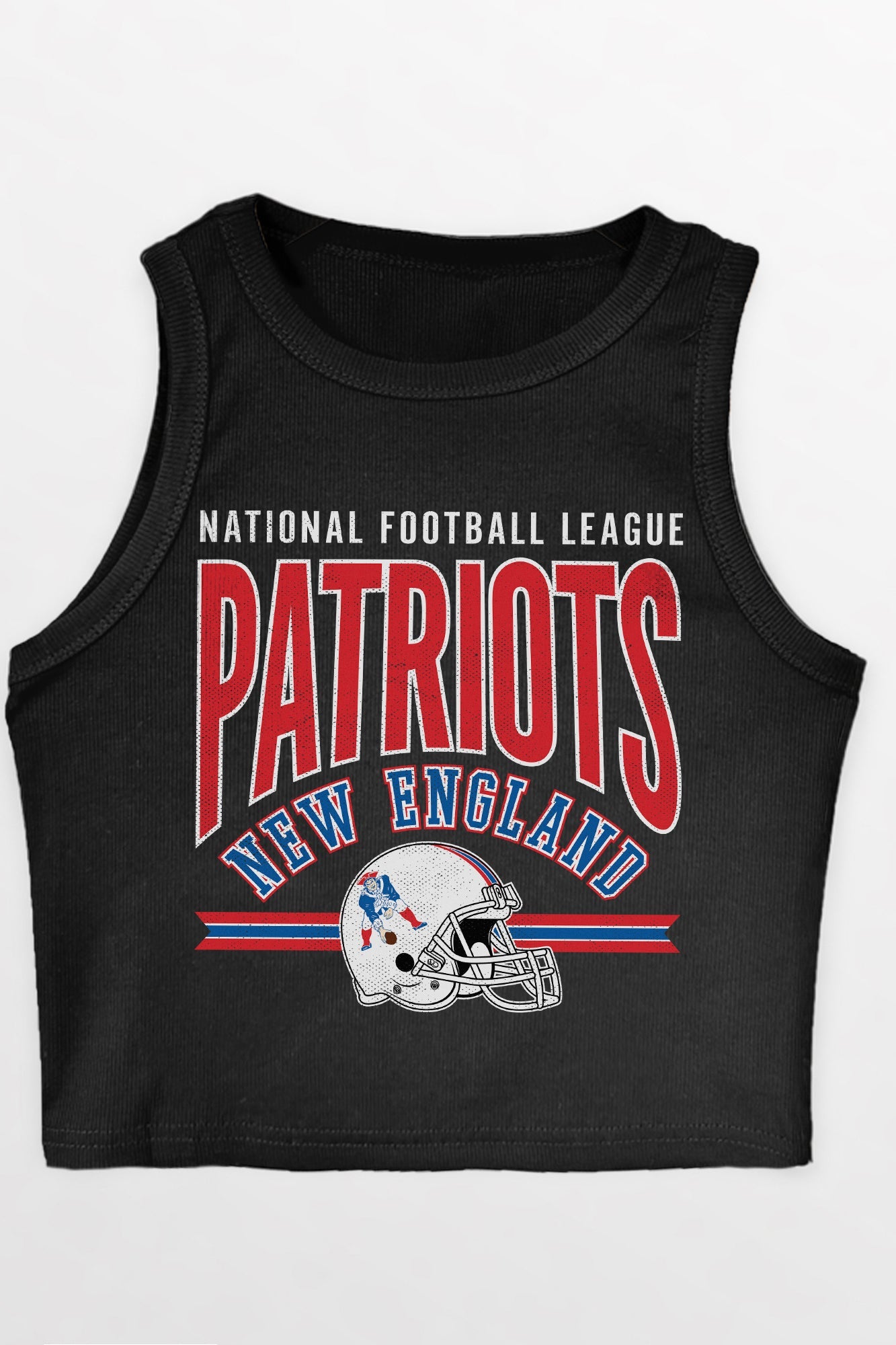 NEW ENGLAND PATRIOTS MIC DROP ESSENTIAL RIBBED CROP TANK