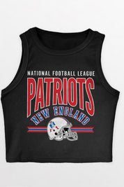 NEW ENGLAND PATRIOTS MIC DROP ESSENTIAL RIBBED CROP TANK