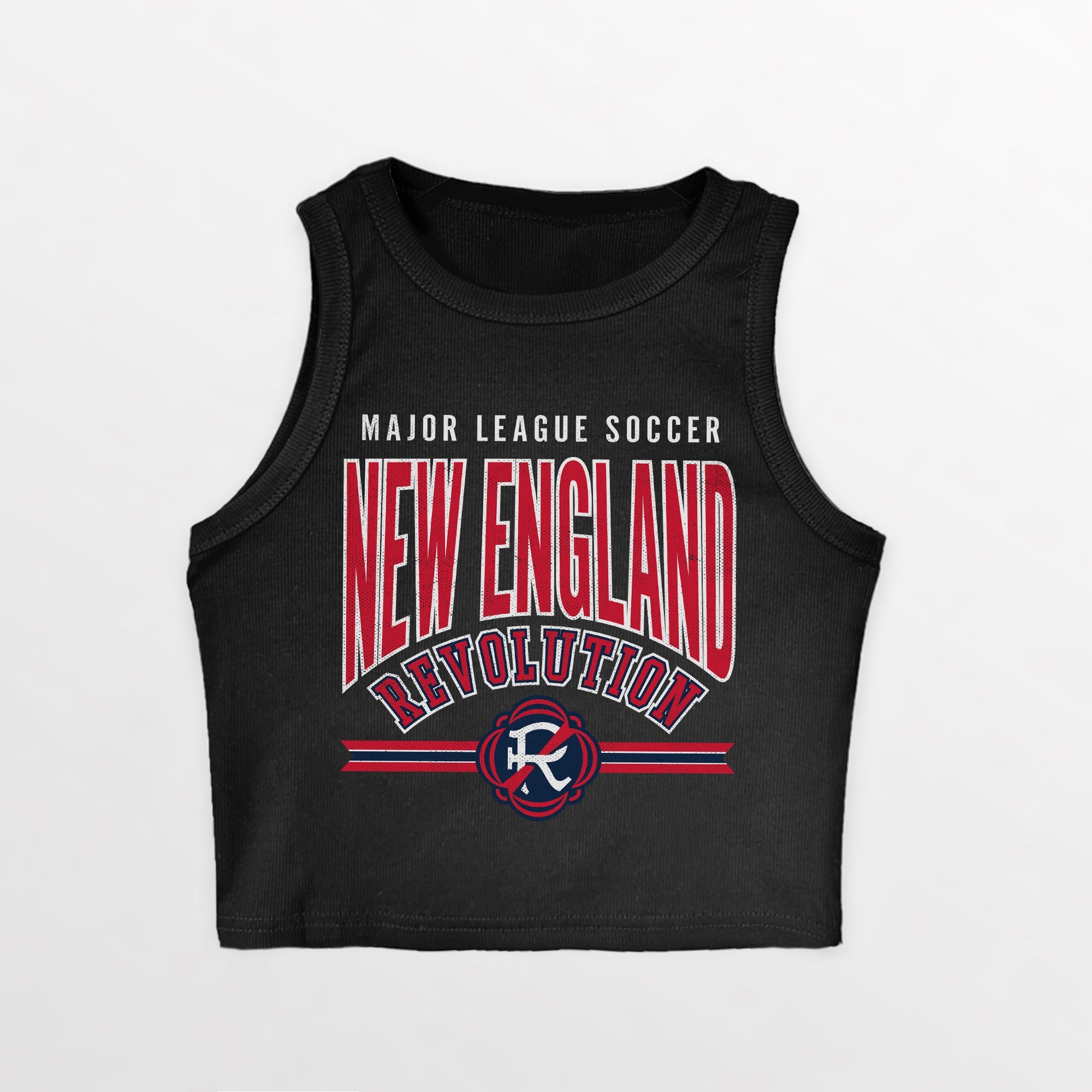 NEW ENGLAND REVOLUTION MIC DROP ESSENTIAL RIBBED CROP TANK