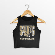 NEW ORLEANS SAINTS PURE VICTORY ESSENTIAL RIBBED CROP TANK