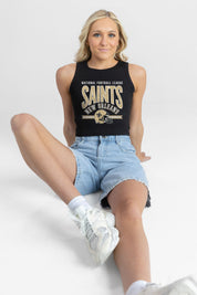 NEW ORLEANS SAINTS MIC DROP ESSENTIAL RIBBED CROP TANK