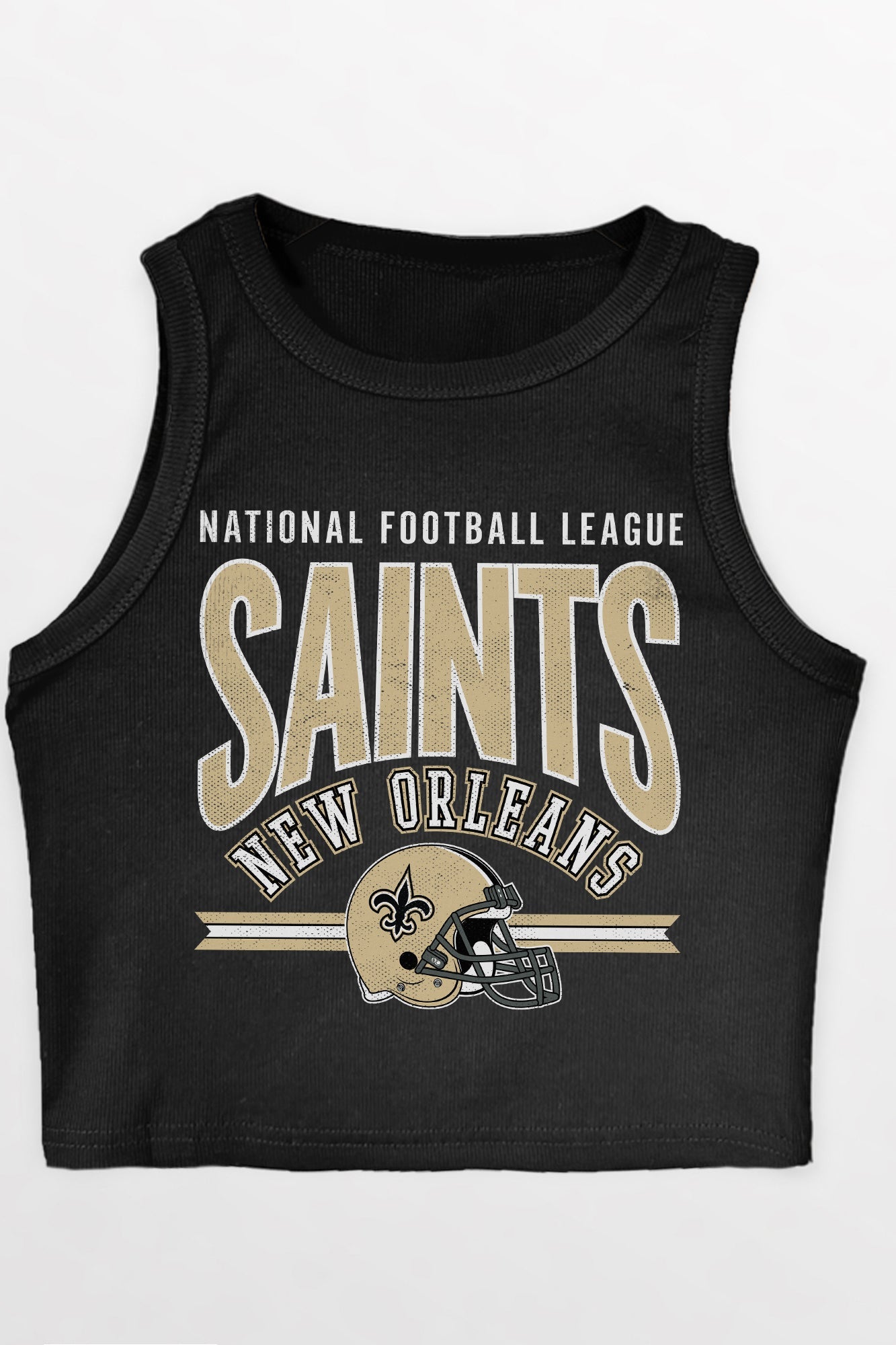 NEW ORLEANS SAINTS MIC DROP ESSENTIAL RIBBED CROP TANK