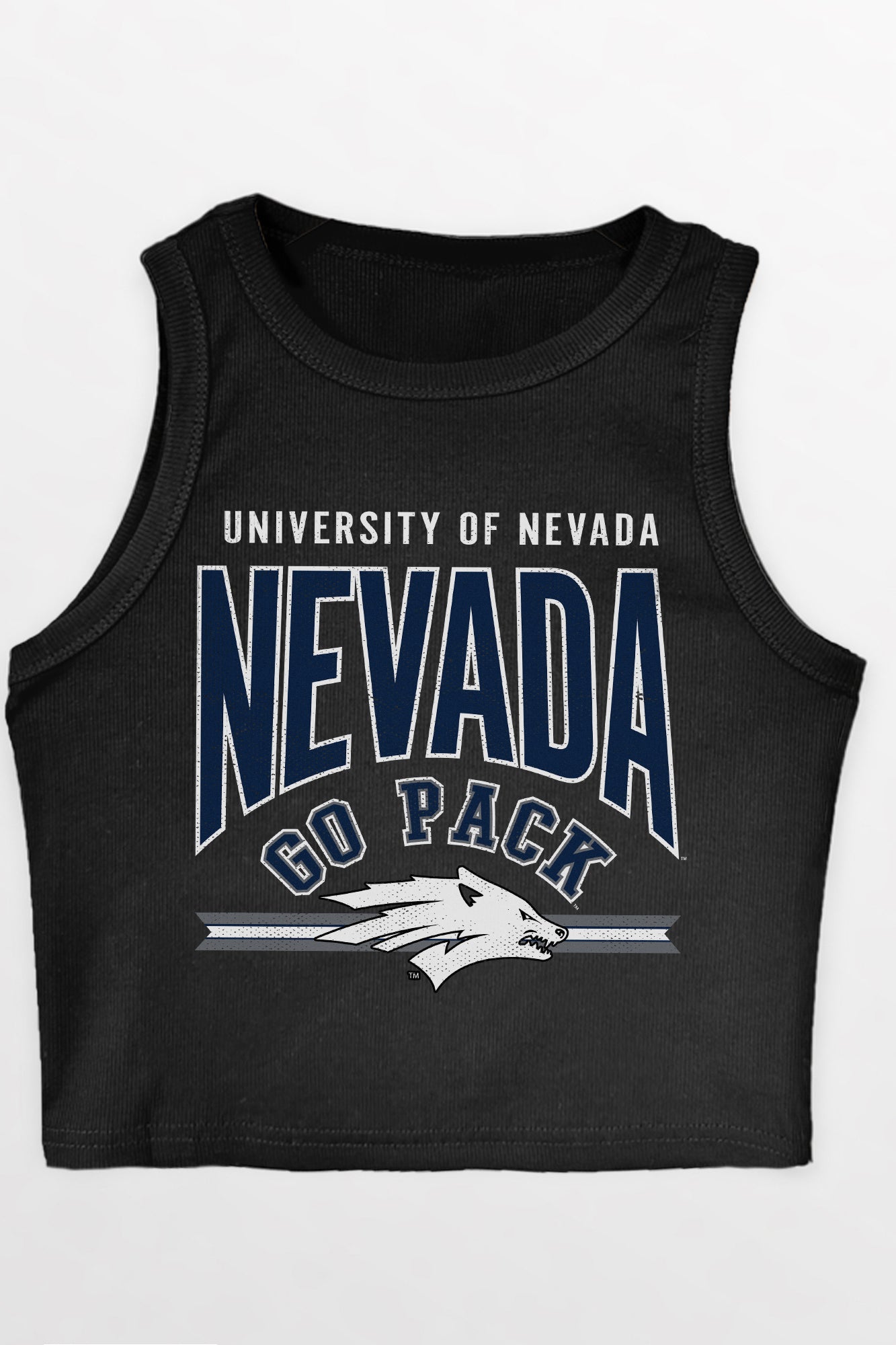 NEVADA WOLF PACK MIC DROP ESSENTIAL RIBBED CROP TANK